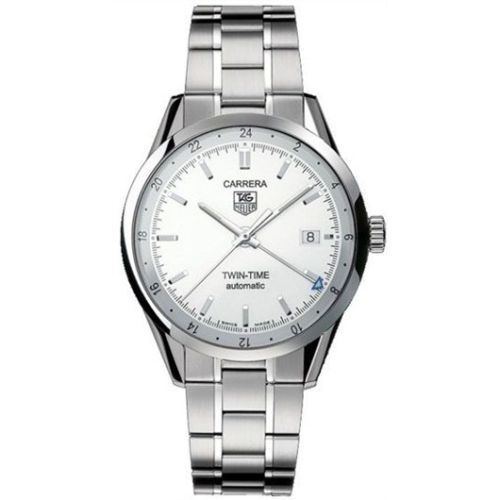 TAG Heuer Carrera Calibre 7 Twin Time Stainless Steel / Silver / Bracelet
